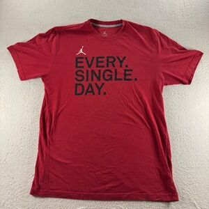 Jordan T-Shirt Mens Large Red Good Every Single Day Dri-FIT Everyday Wear Gym